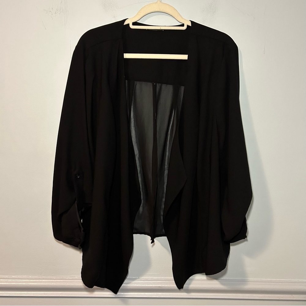 Torrid Black Back Chiffon Slit Back Blazer Size 2X